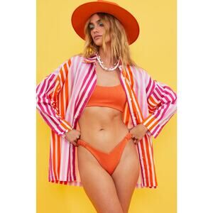 Beach Riot X Revolve Alexa Top Beach Cover Up Sunset Stripes Size L